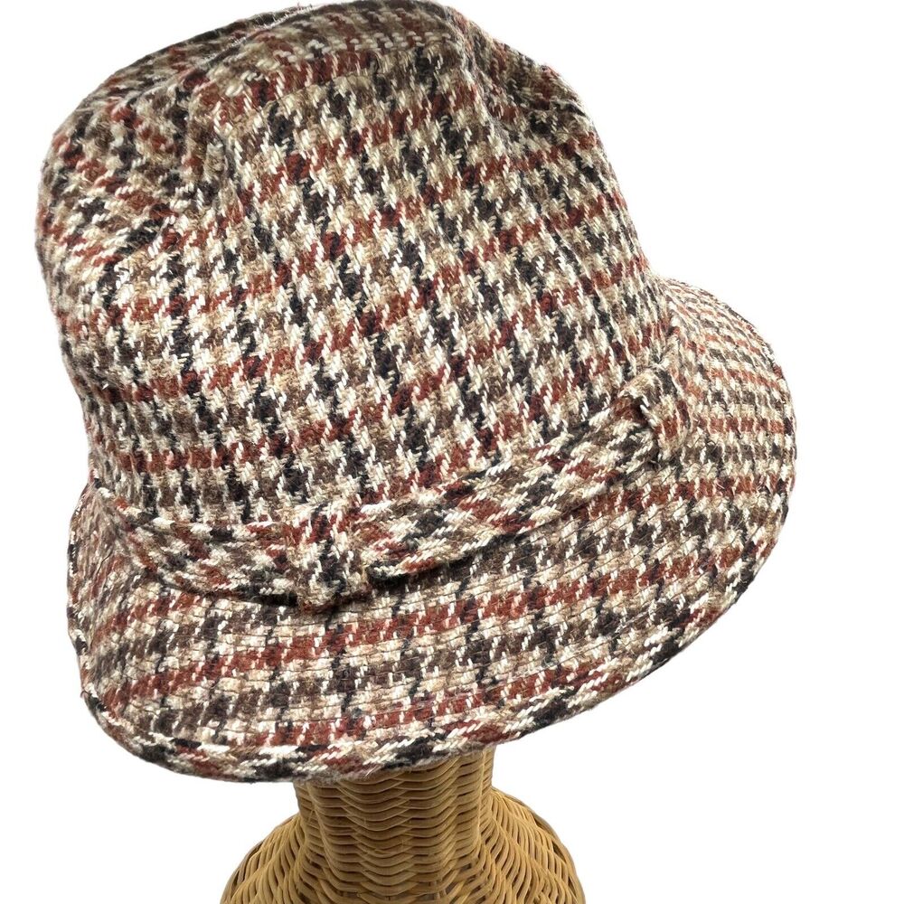 Old Village Shop Hat Fedora Vintage Womens Mens Unisex Houndstooth Grandpa Style - Picture 4 of 16